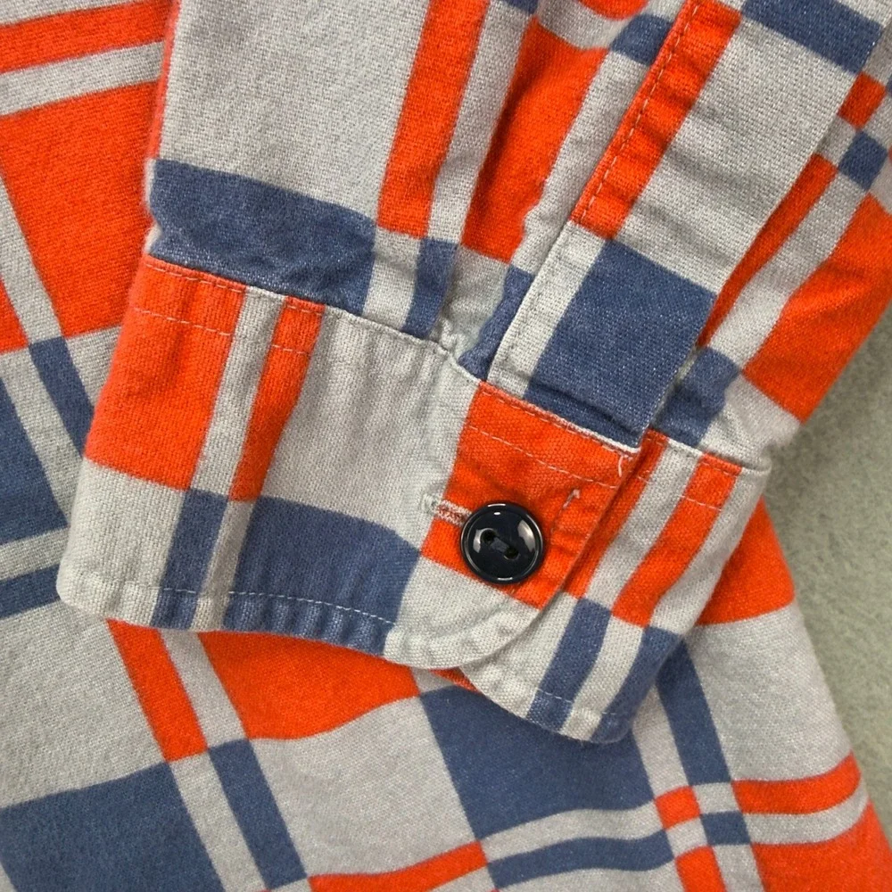 J.Crew Mens Classic Fit Chamois-Flannel Workshirt Checkmate Red Blue Mens Medium